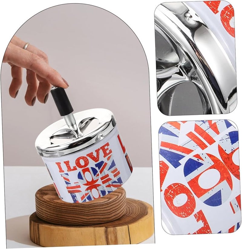 علبة سجائر من الفولاذ المقاوم للصدأ مقاومة للرياح مع غطاء، ذات إطفاء تلقائي محمولة للاستخدام المنزلي والخارجي - Image 5